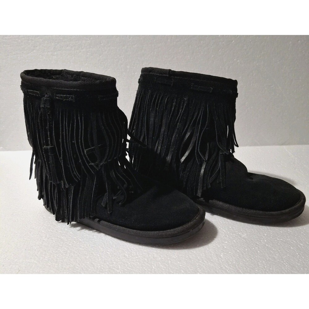 Koolaburra by UGG Size 5 Cable Black Fringe Short Winter Boots Style# 1020412